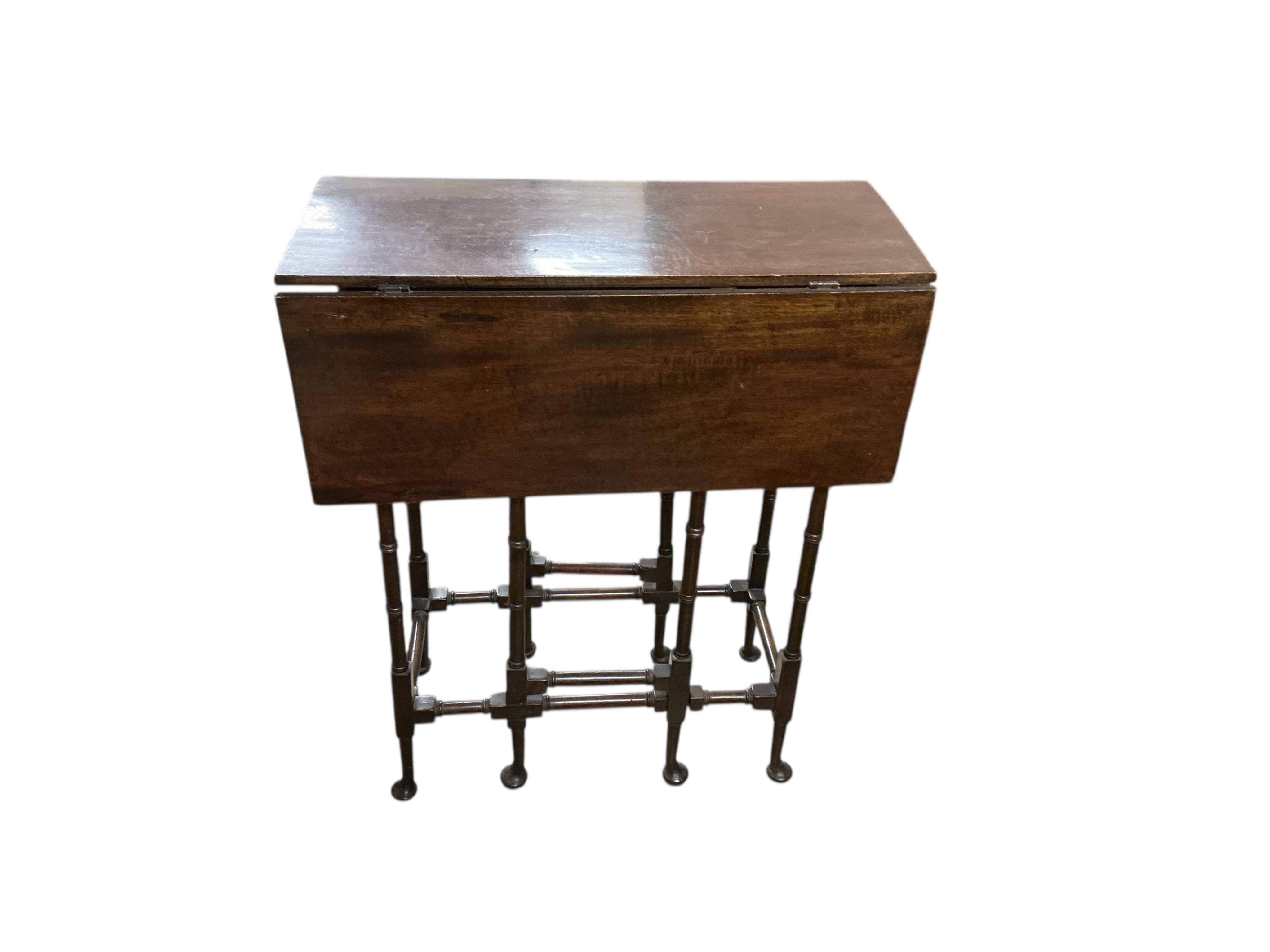 An 18th century style mahogany spider leg table, width 60cm, depth 28cm, height 71cm